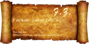 Farkas Zakariás névjegykártya