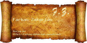 Farkas Zakariás névjegykártya